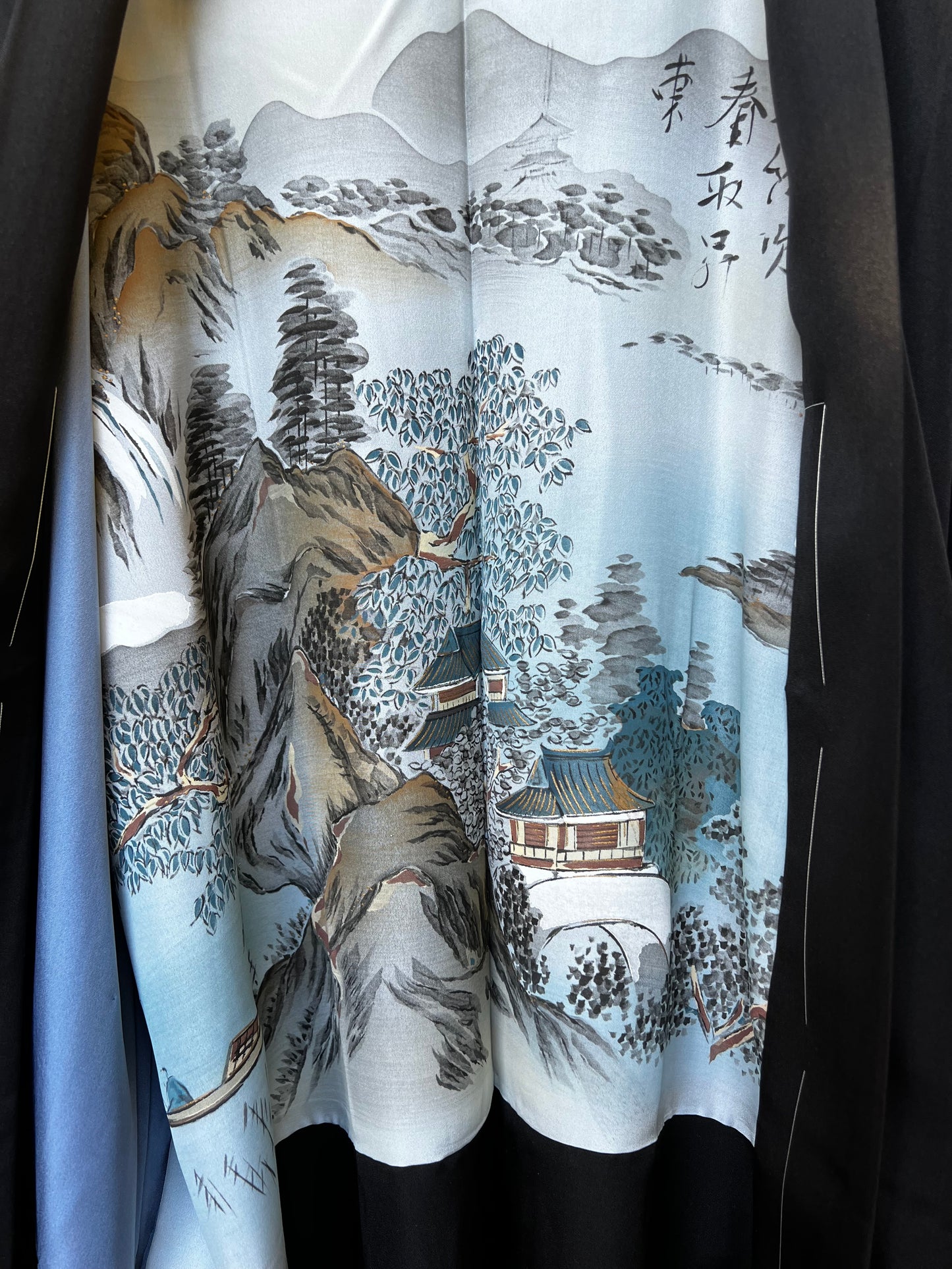 Vintage Reversible Men’s Silk Haori Jacket · BOKKEI 墨景