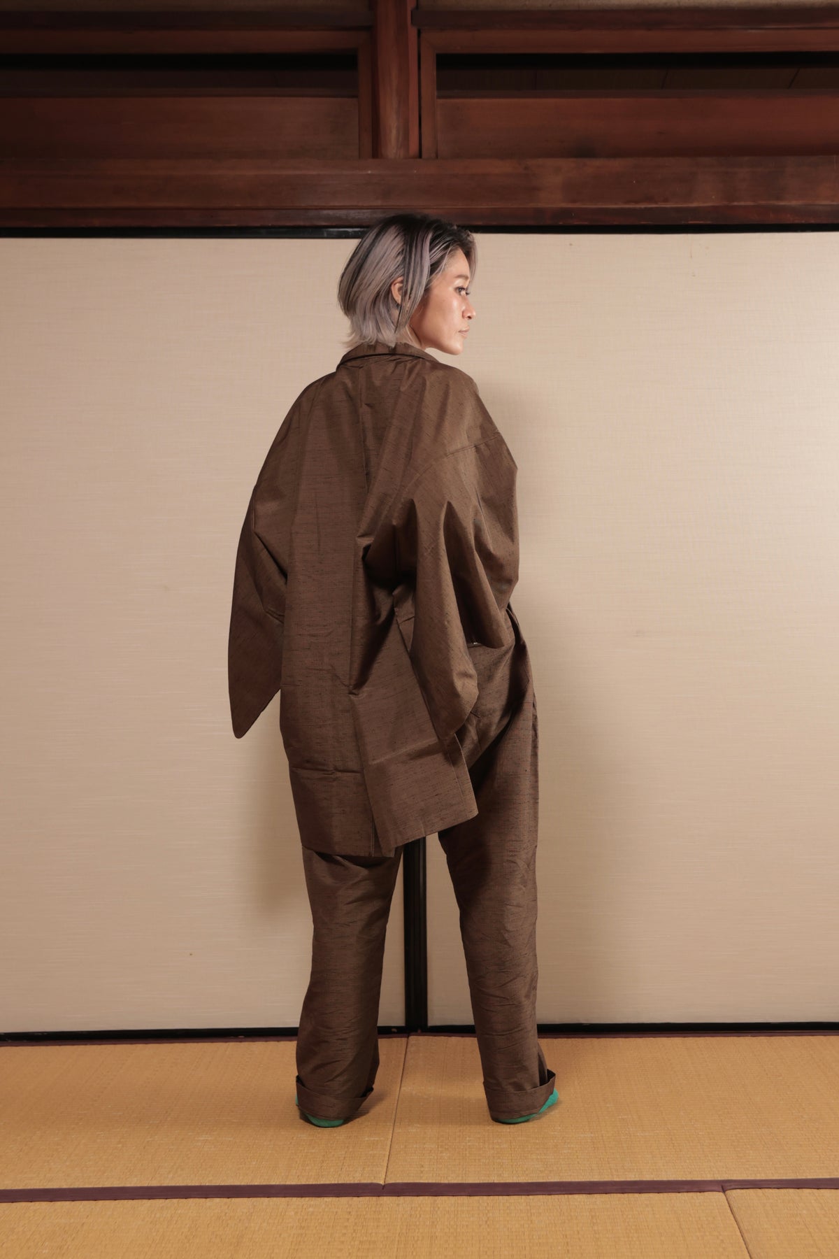 UPDATE Haori x Upcycled Kimono Pants Set・TORA 虎