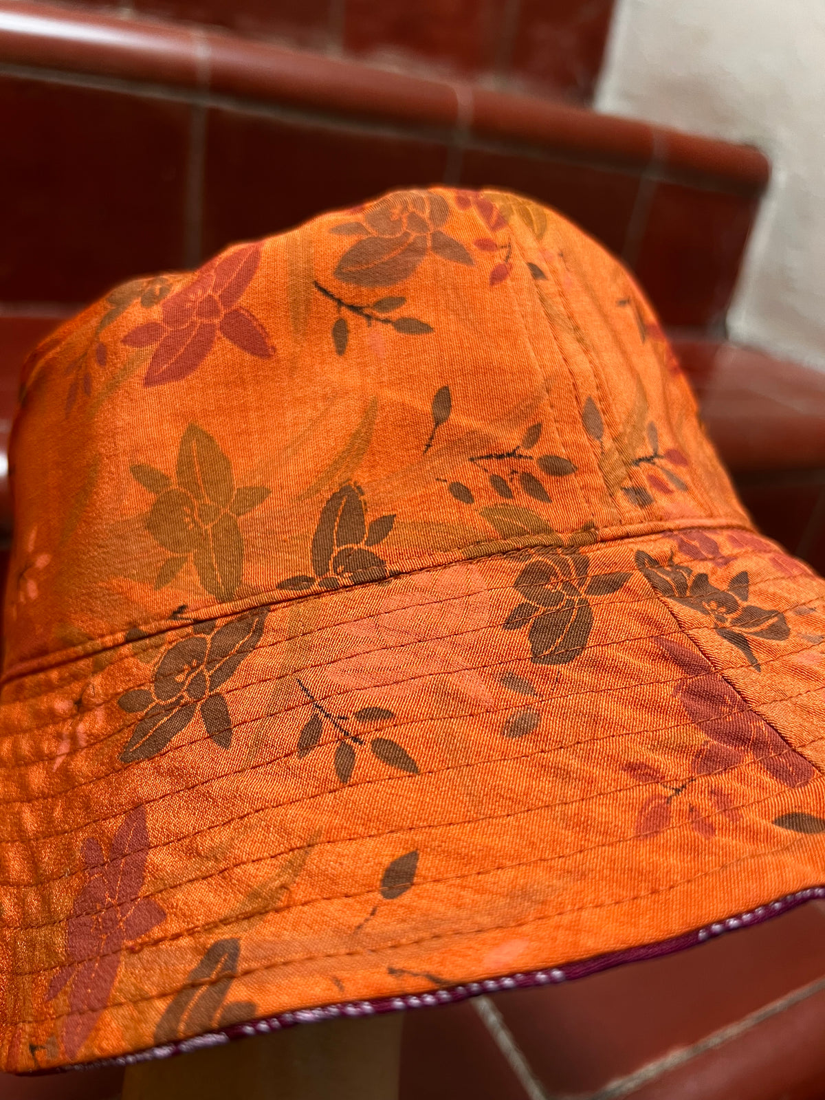 UPCYCLED KIMONO BUCKET HAT・BARA 薔薇