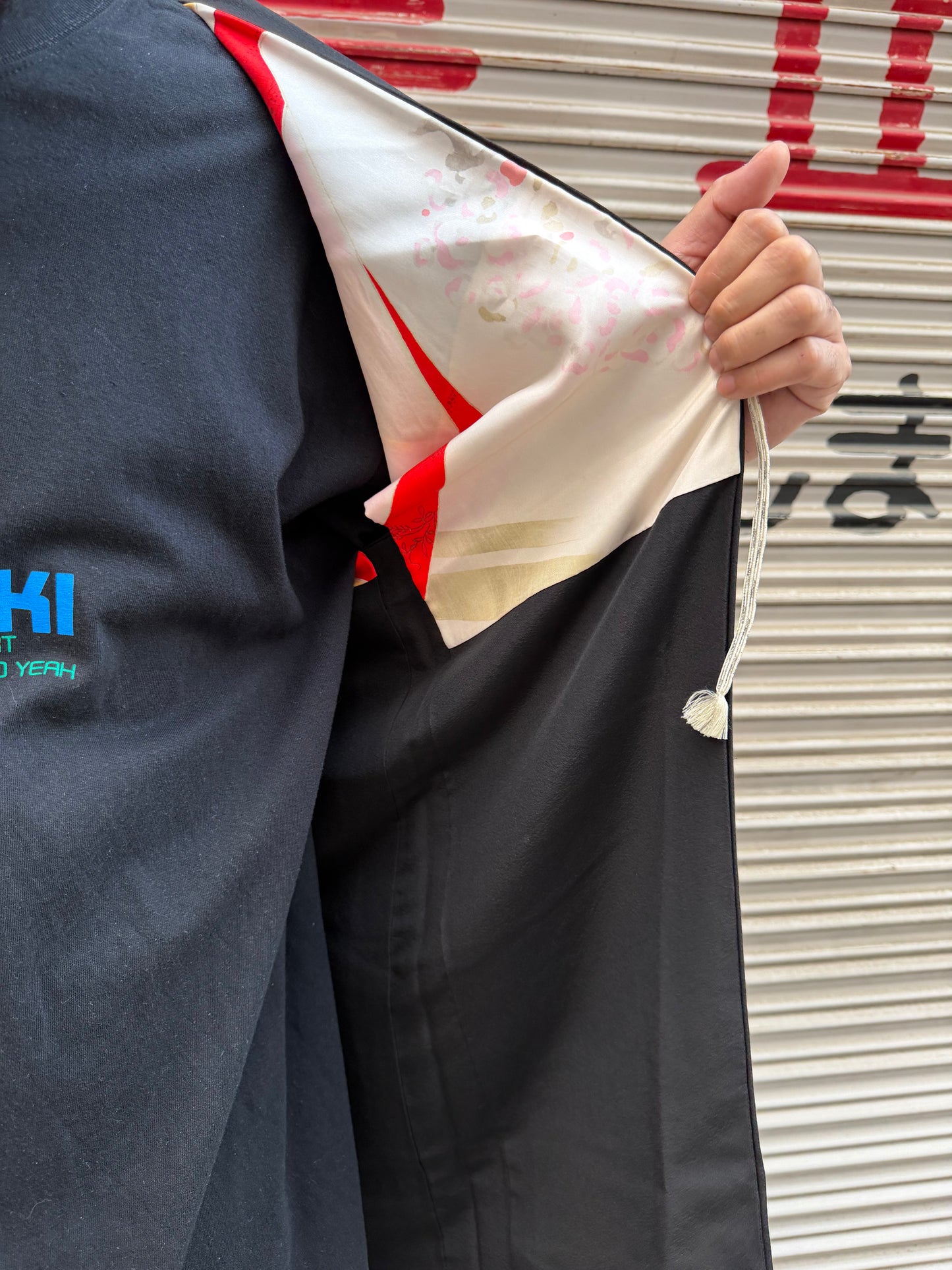 Vintage Black Silk Jacquard Haori Jacket · YOIEMAKI・宵絵巻