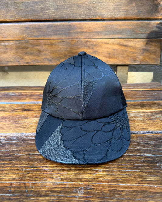 UPCYCLED OBI BASEBALL CAP・KIRAKIRA KURO キラキラ黒