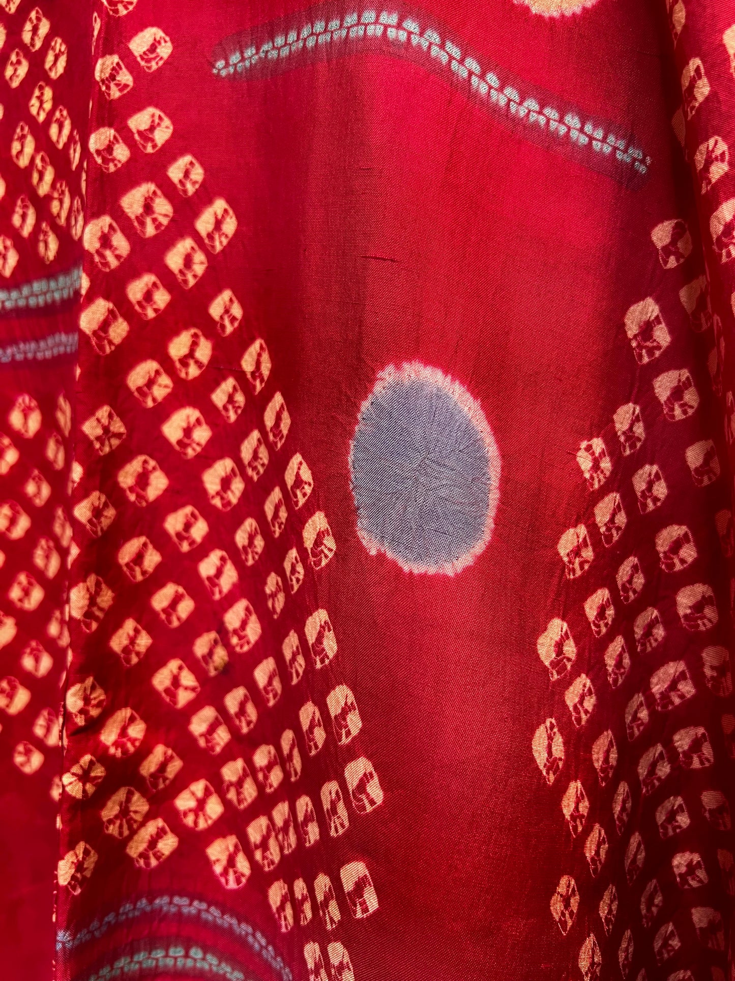 Vintage Partial Shibori Silk Haori Jacket ·