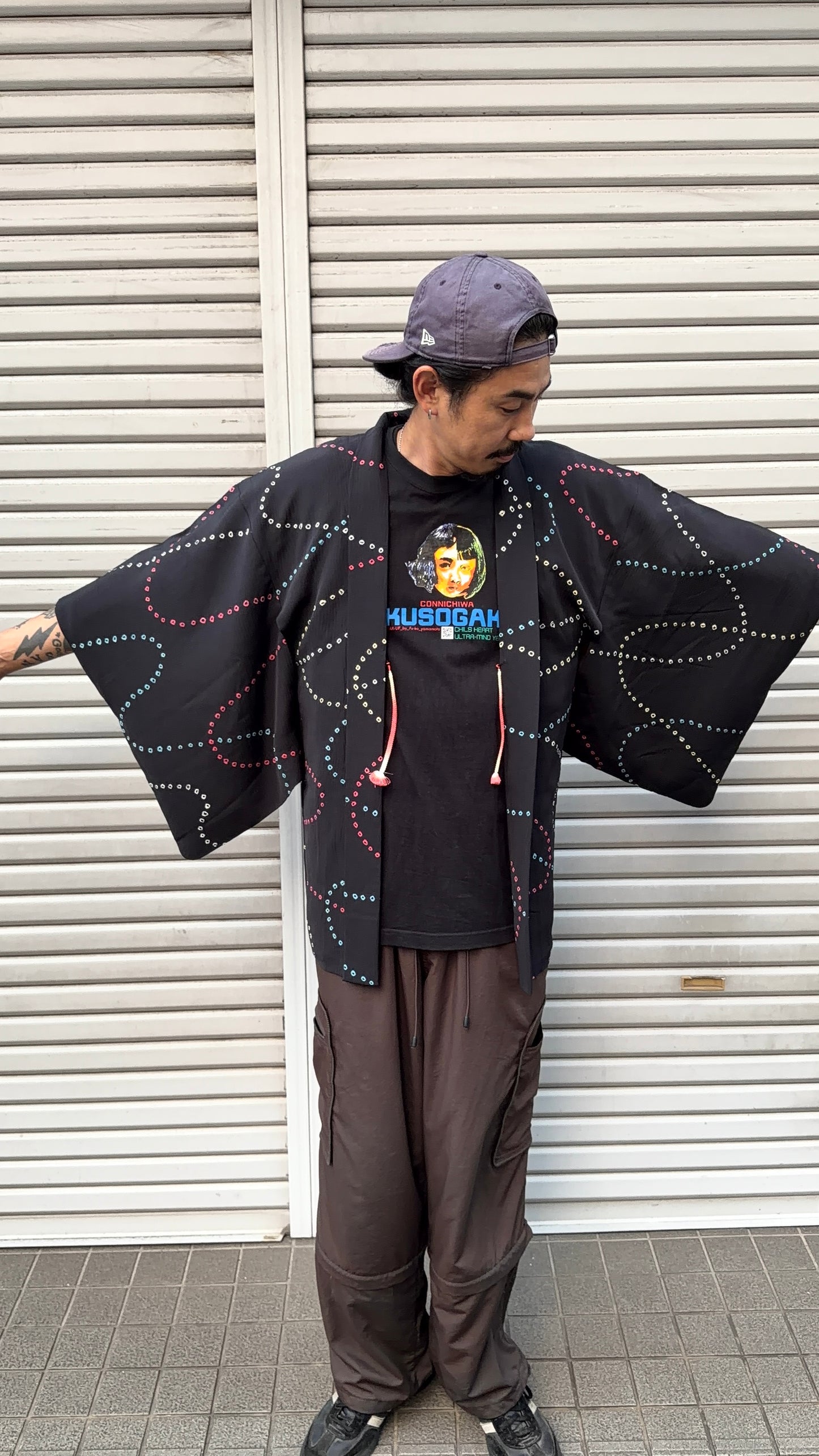 Vintage Partial Shibori Silk Haori Jacket · HOSHIMEGURI・星巡り