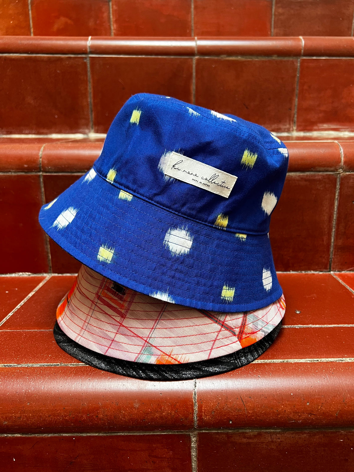 UPCYCLED KIMONO BUCKET HAT・RURI-IRO 瑠璃色