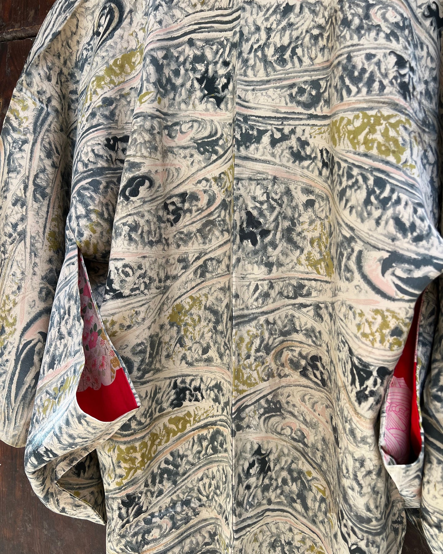 Vintage Black Silk Haori Jacket · NAMI 波