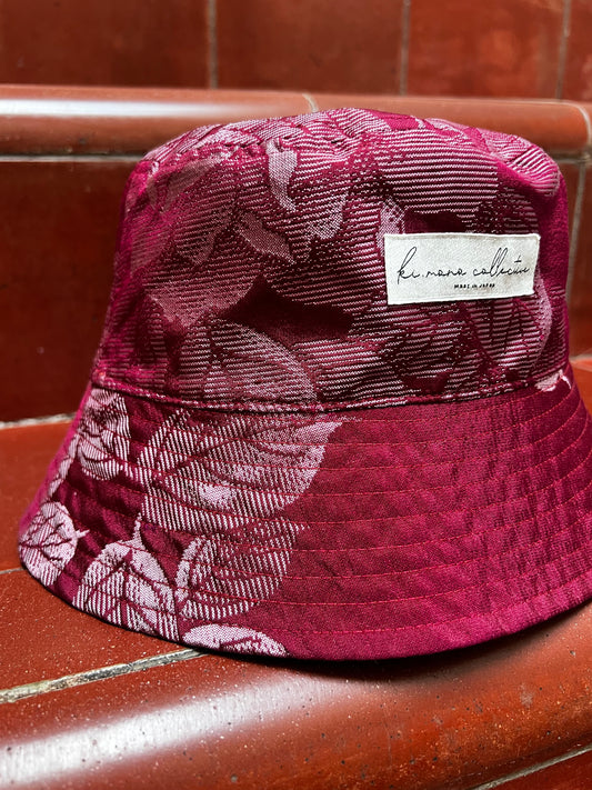 UPCYCLED KIMONO BUCKET HAT・BARA 薔薇