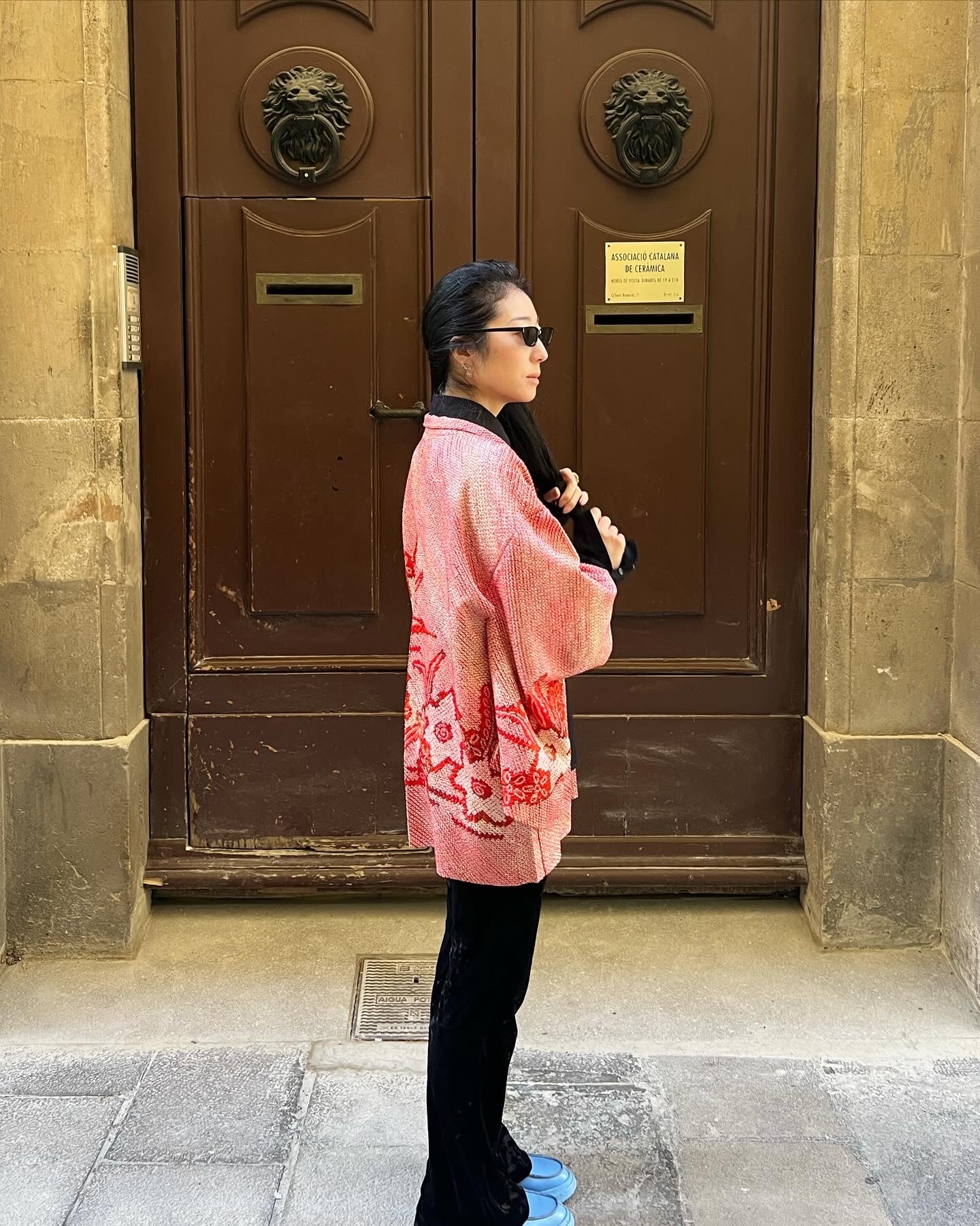 SILK SHIBORI HAORI・AKAIHANA 赤い花