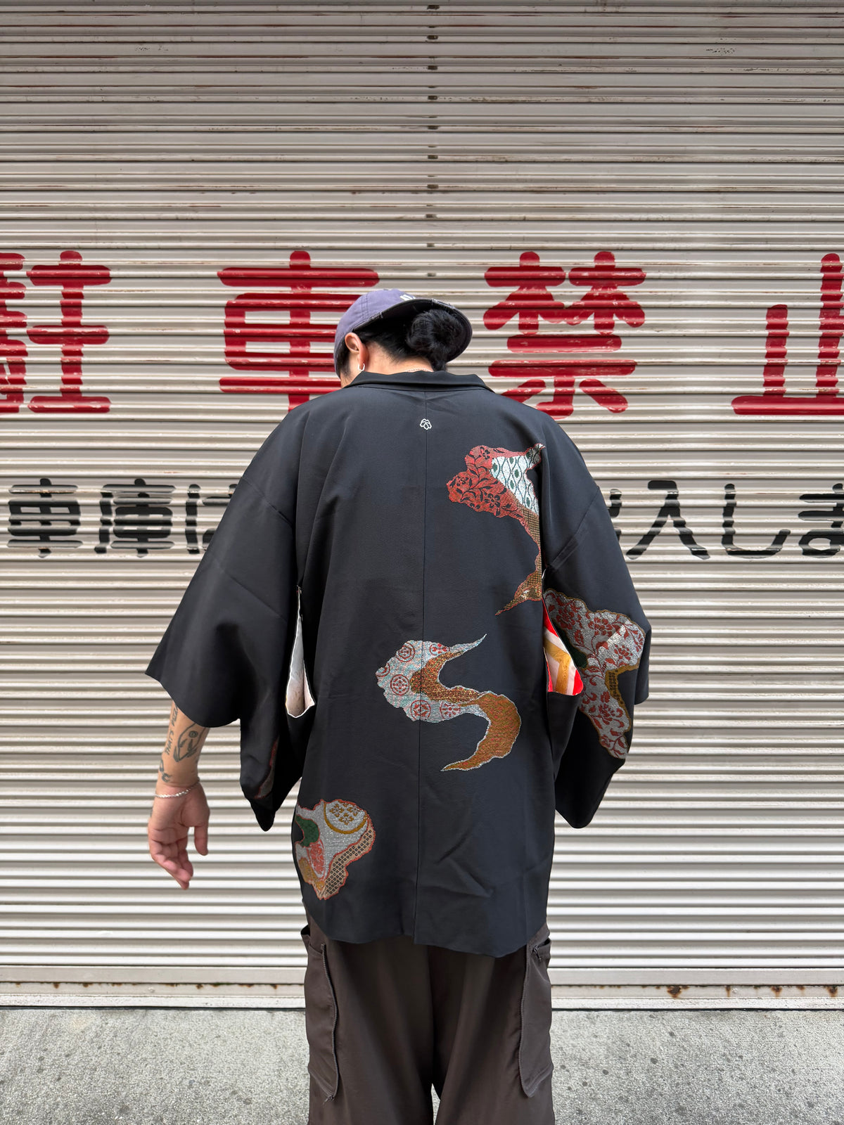 Vintage Black Silk Jacquard Haori Jacket · YOIEMAKI・宵絵巻