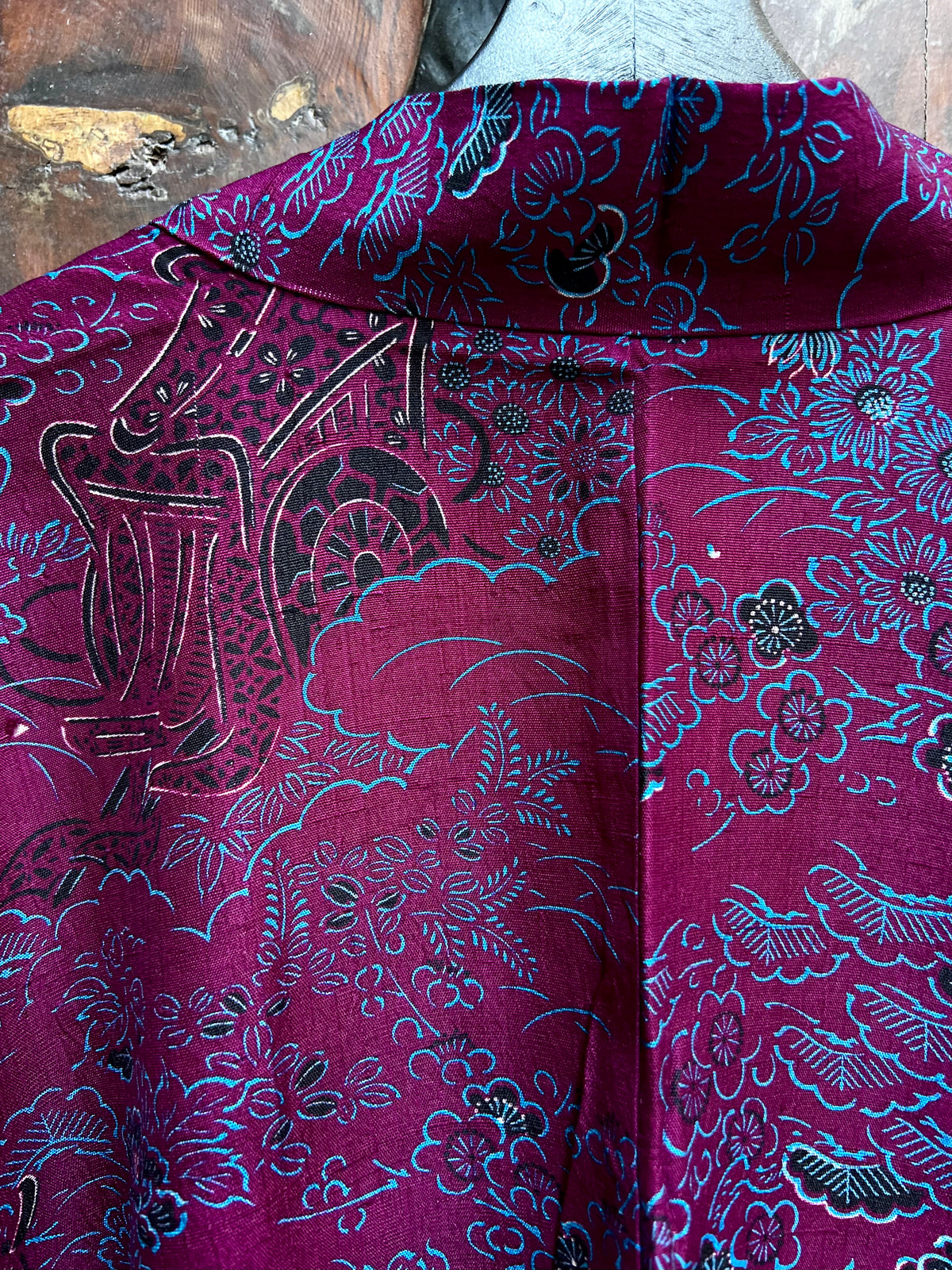 Chaqueta Haori Vintage de Seda・EBIGASUMI 葡萄霞