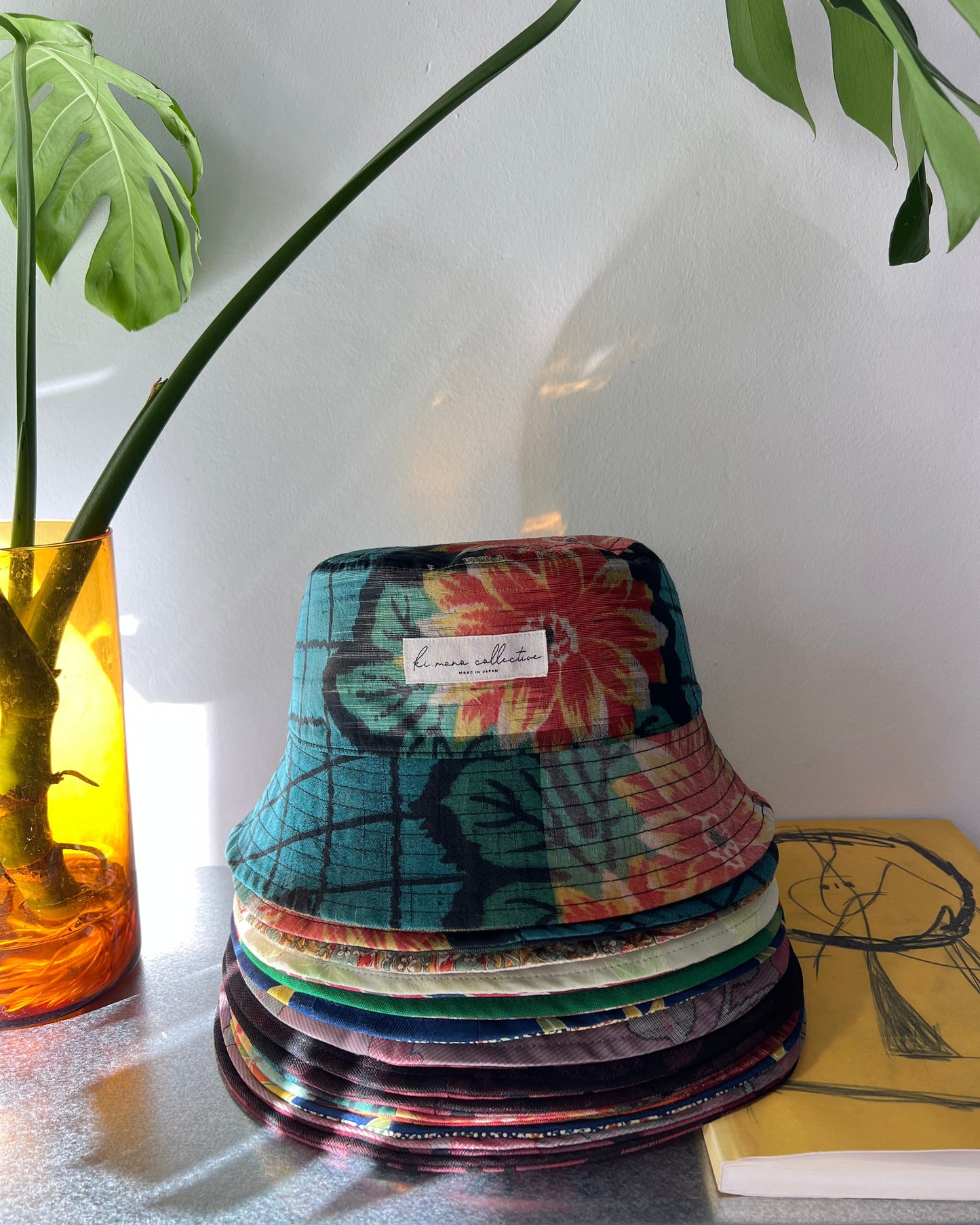 UPCYCLED KIMONO BUCKET HAT・HIMAWARI ひまわり