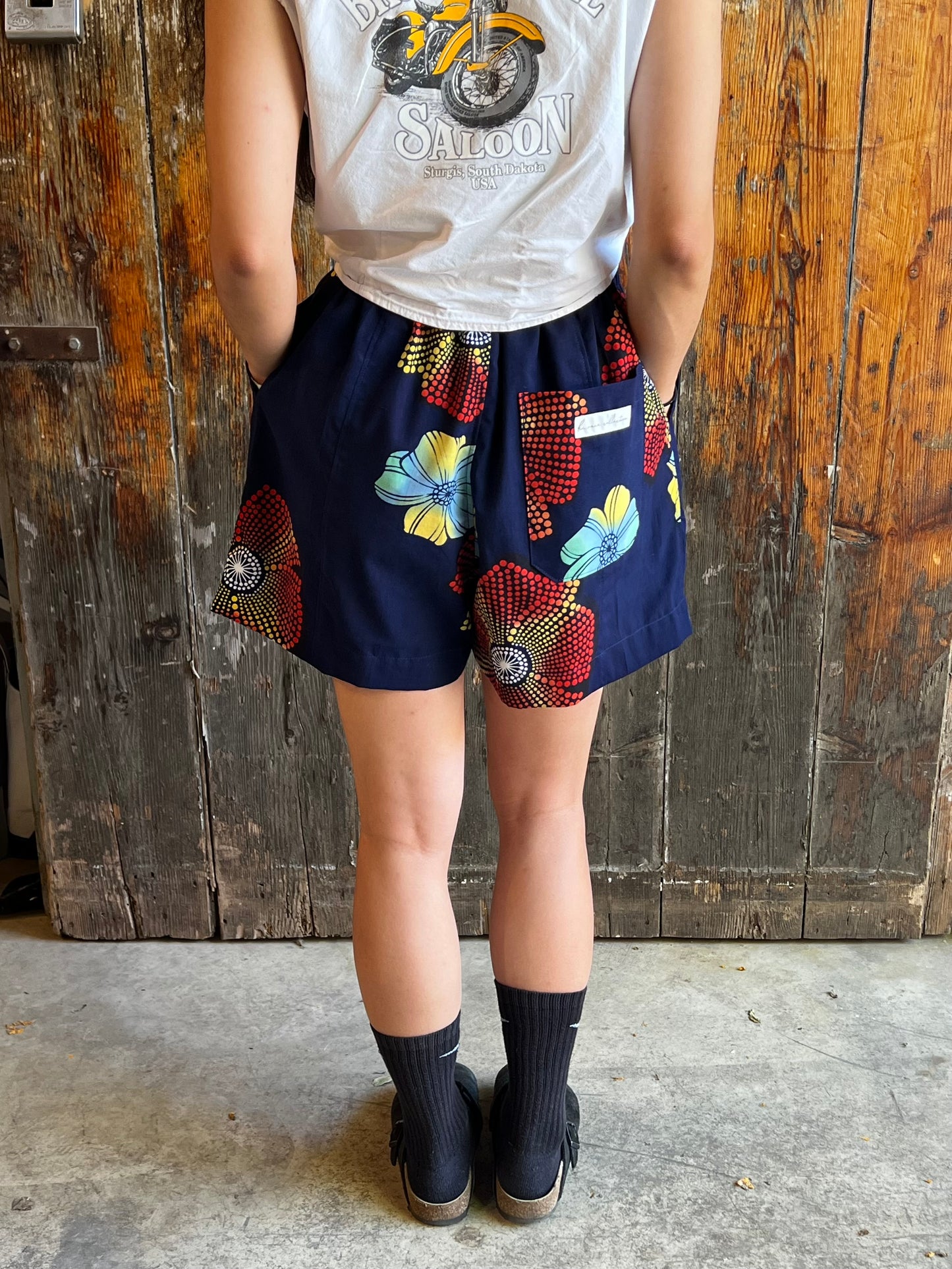 Upcycled Yukata Cotton Shorts · YAKA 夜華