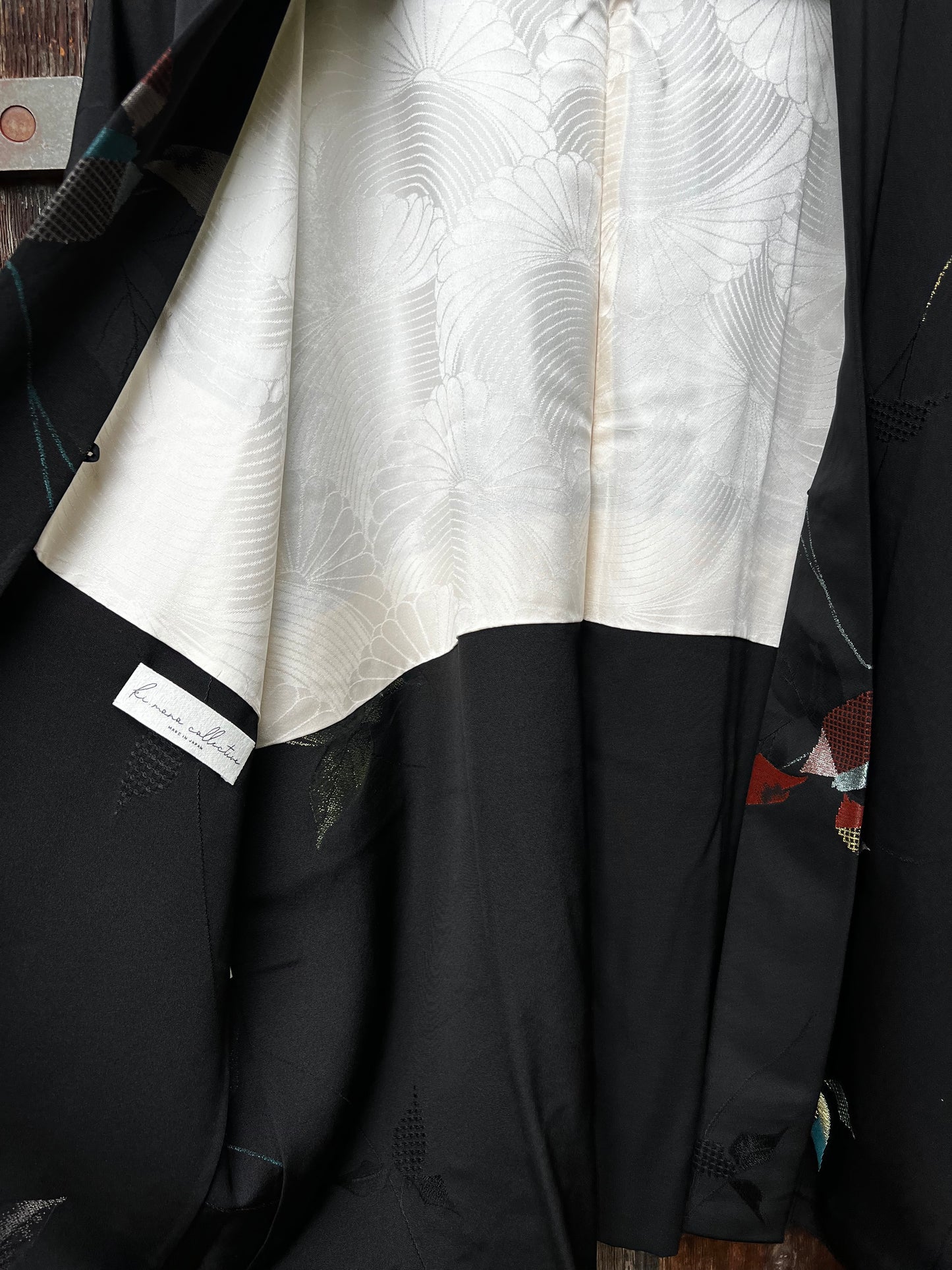 Vintage Black Silk Haori Jacket ·