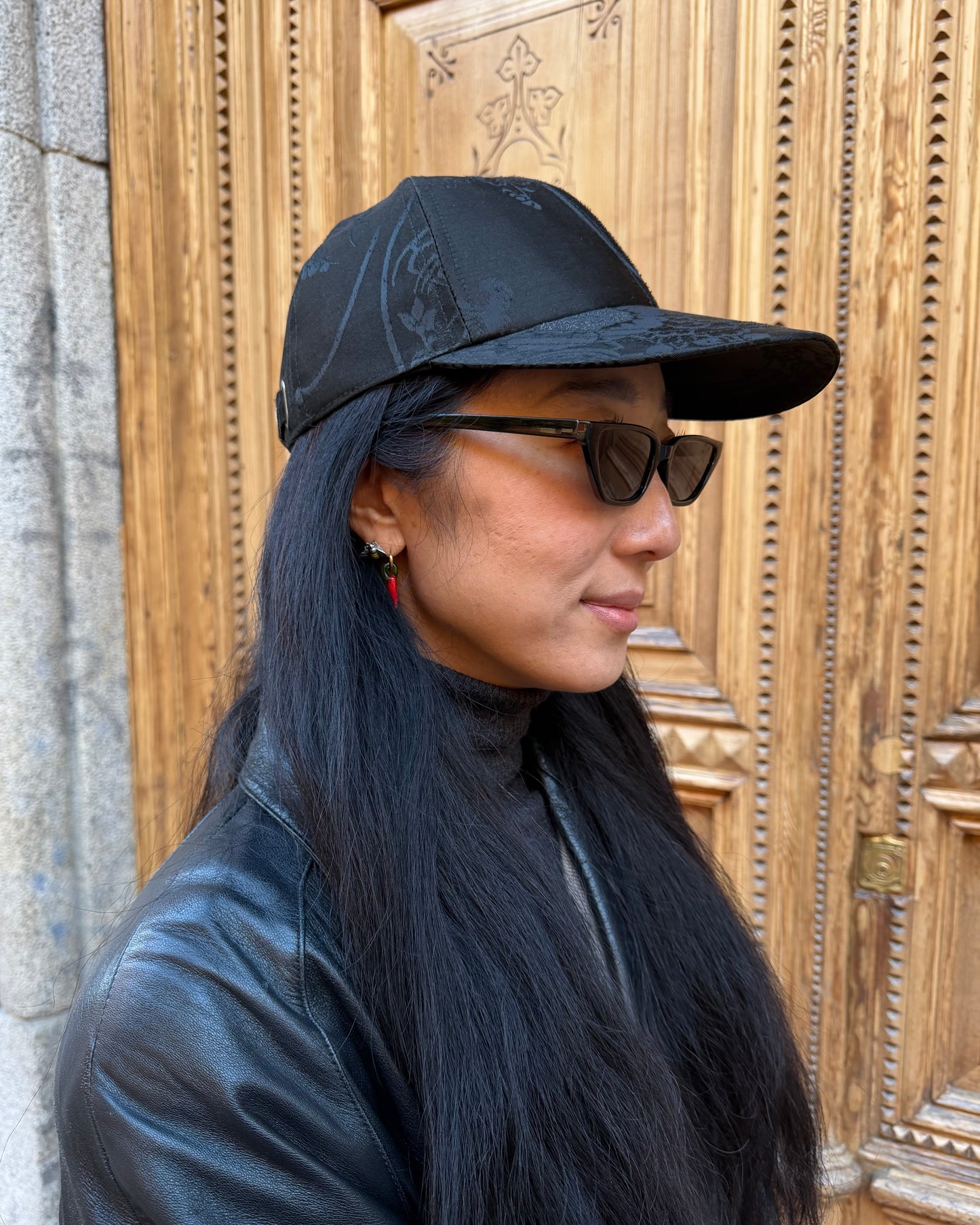 UPCYCLED OBI BASEBALL CAP・KOKKA 黒花