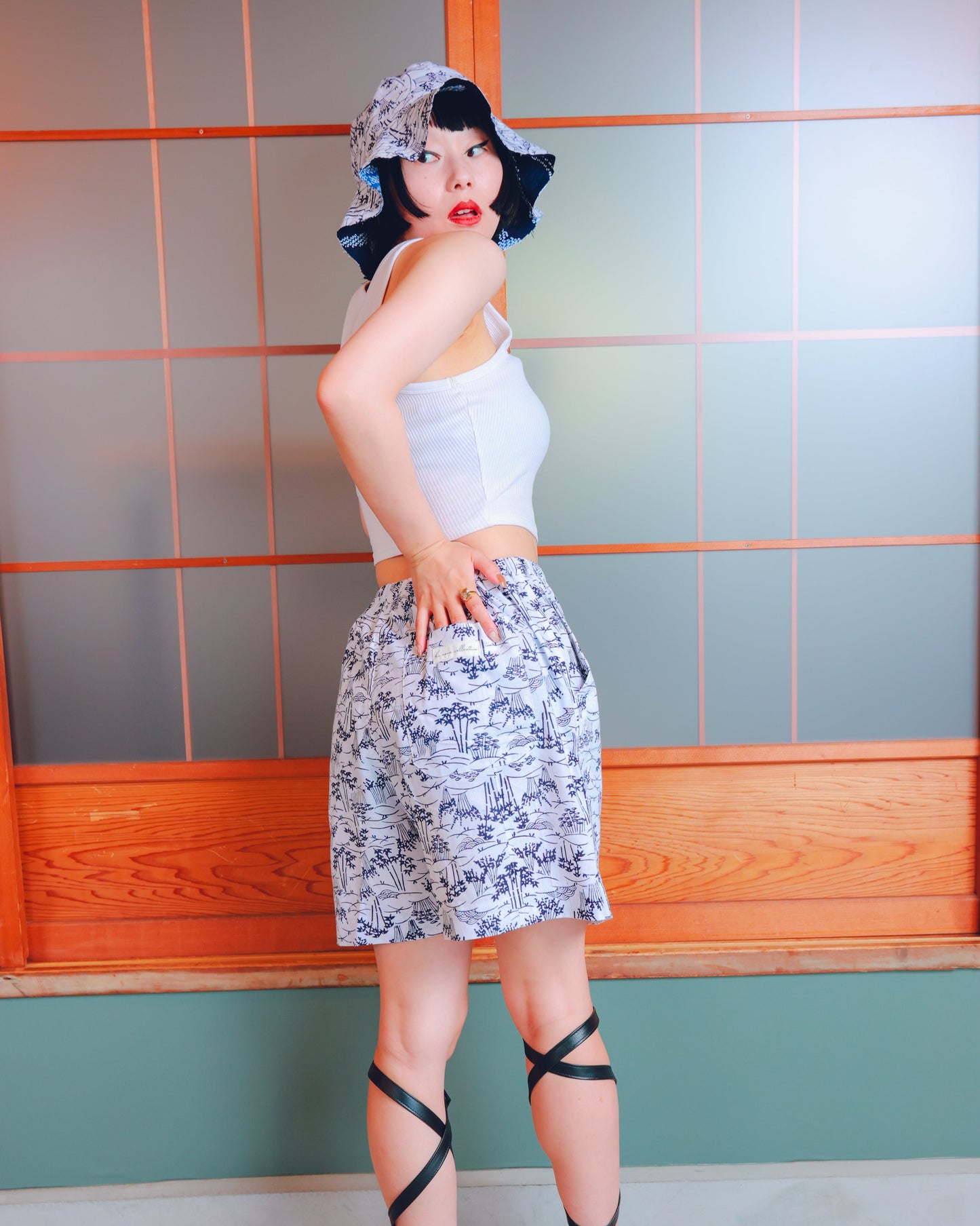 UPCYCLED YUKATA SHORTS・TANABATA 七夕