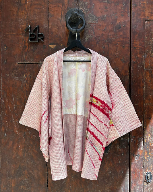 Haori Vintage Shibori · Rosa y Verde YUMEMIGUSA 夢見草
