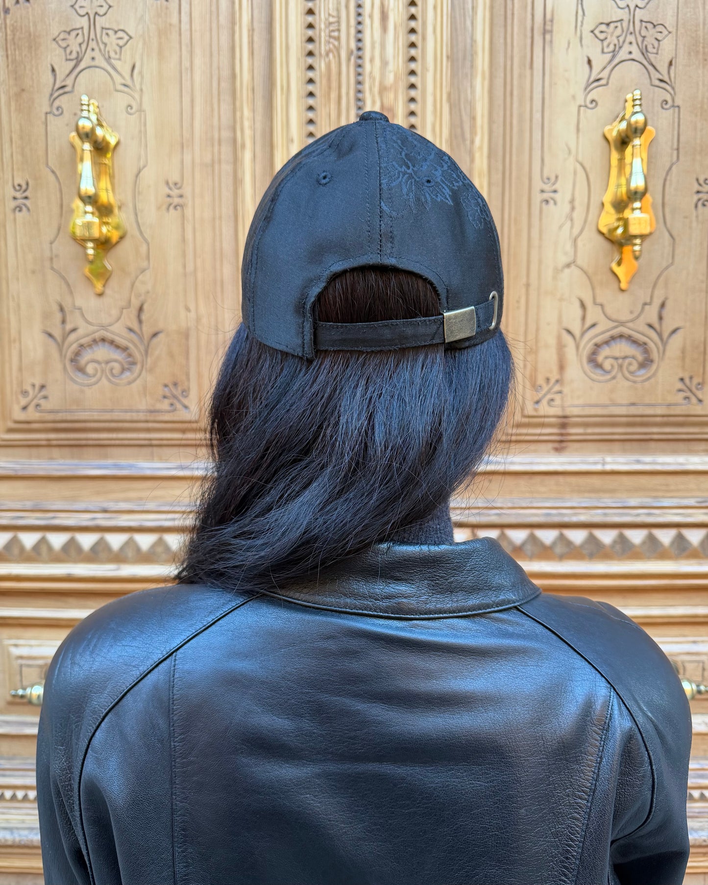 UPCYCLED OBI BASEBALL CAP・KOKKA 黒花