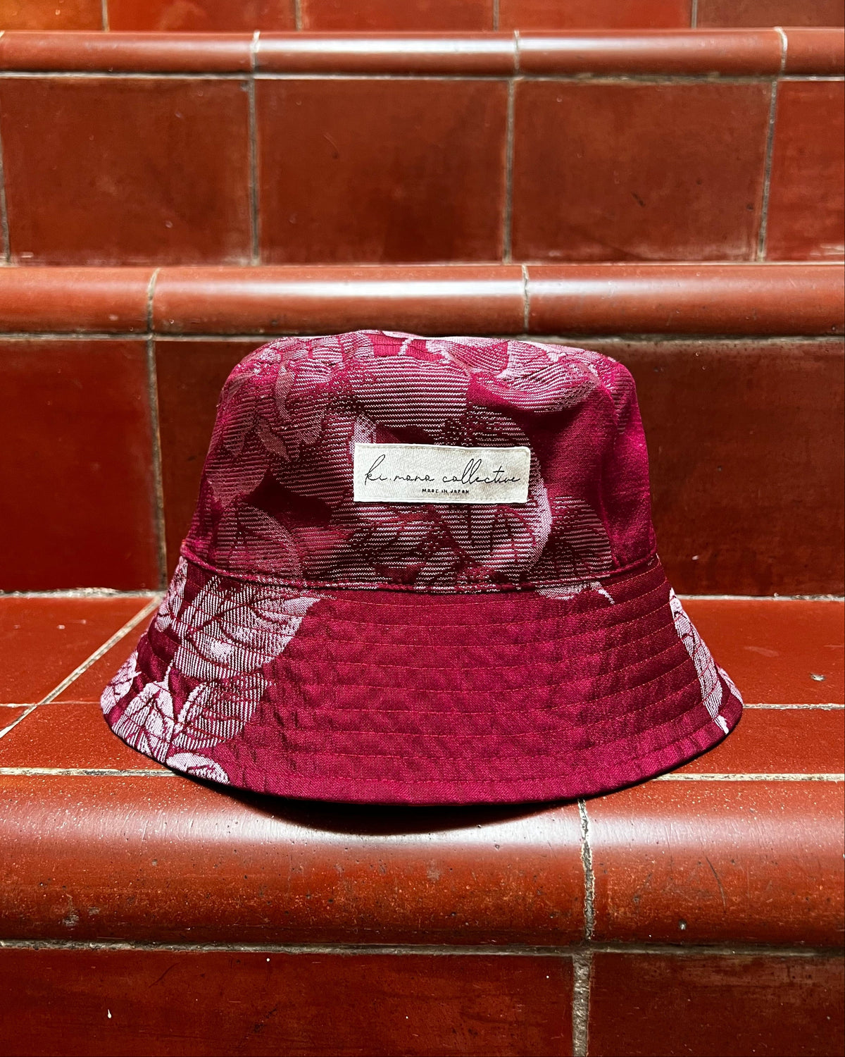 UPCYCLED KIMONO BUCKET HAT・BARA 薔薇