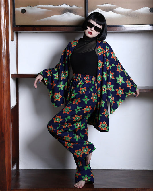 HAORI x UPCYCLED KIMONO UNISEX PANTS SET・RETRO POP レトロポップ