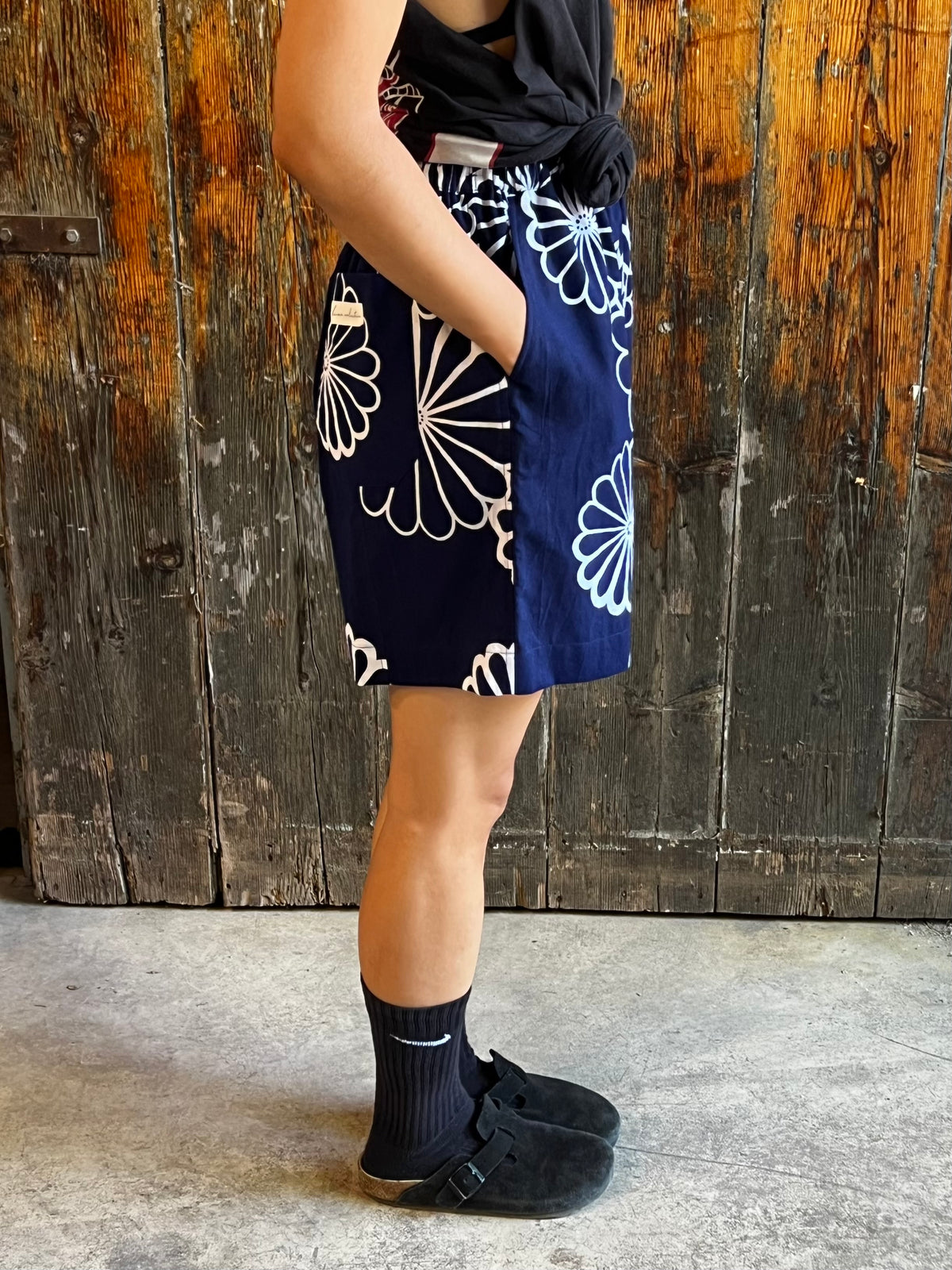 UPCYCLED YUKATA SHORTS・NATSUYASUMI 夏休み Mid length