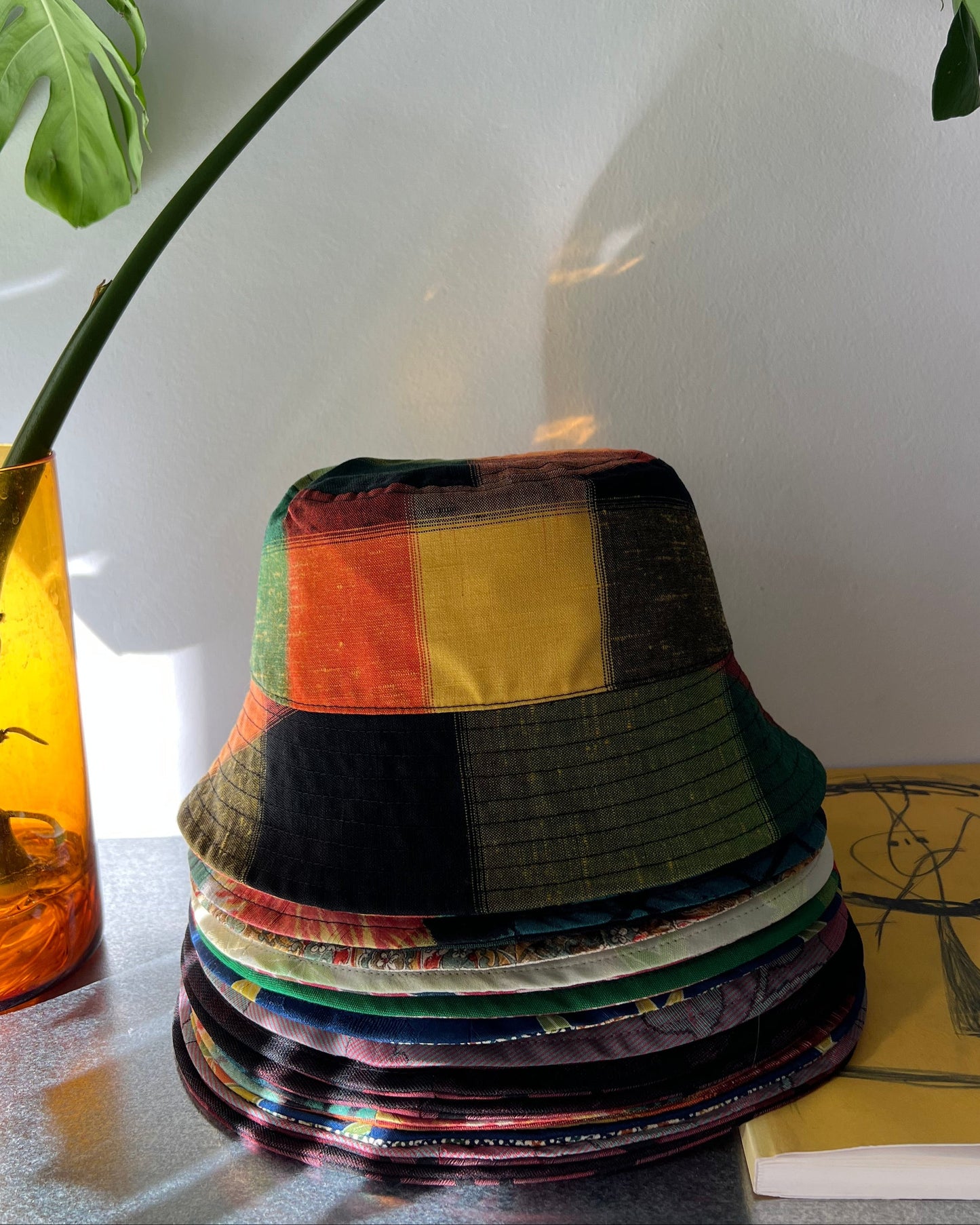 UPCYCLED KIMONO BUCKET HAT・HIMAWARI ひまわり