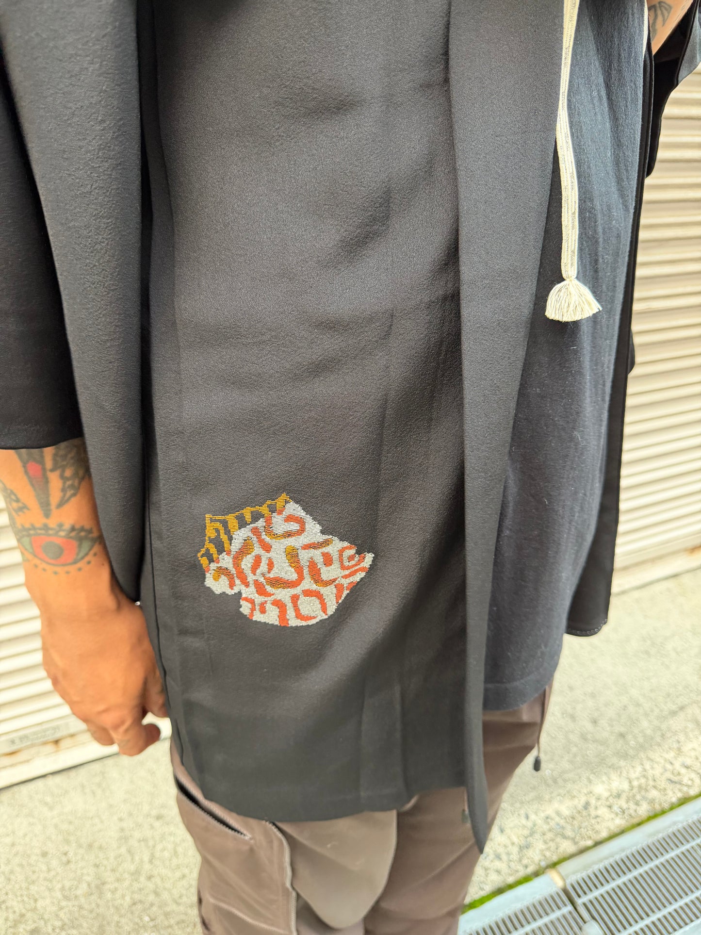 Vintage Black Silk Jacquard Haori Jacket · YOIEMAKI・宵絵巻