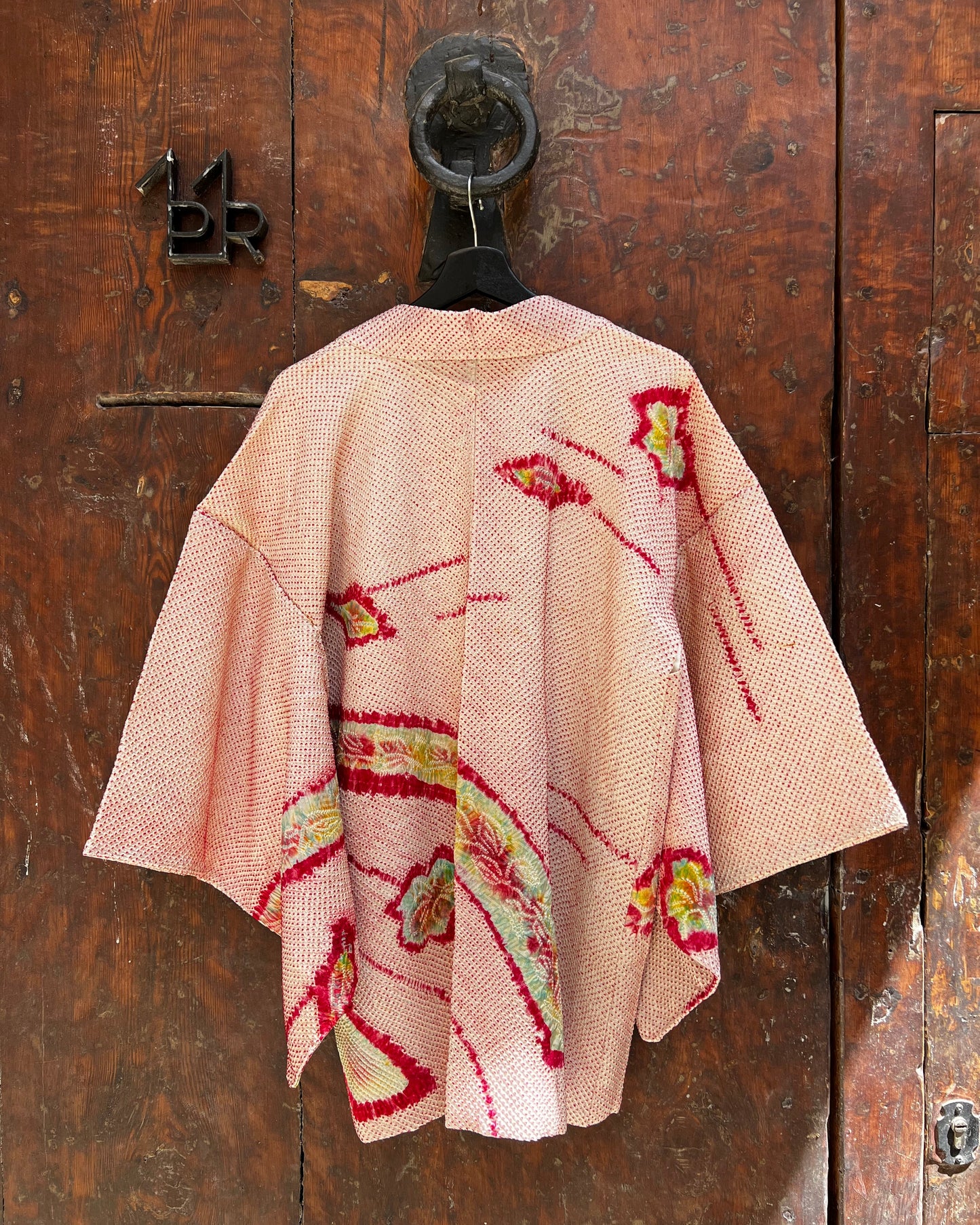 Vintage Shibori Haori · Pink Green YUMEMIGUSA 夢見草