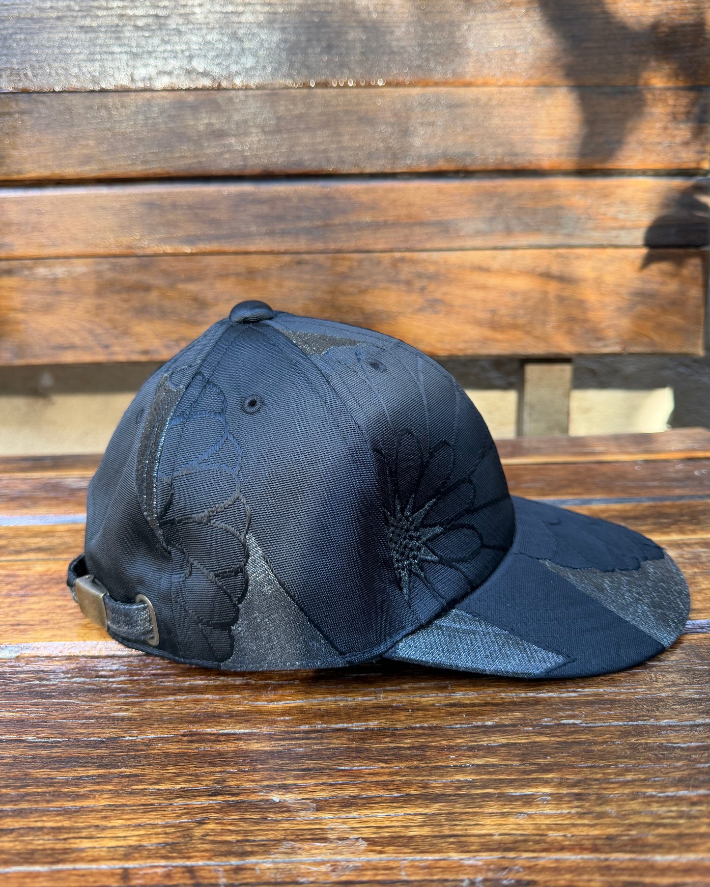 UPCYCLED OBI BASEBALL CAP・KIRAKIRA KURO キラキラ黒
