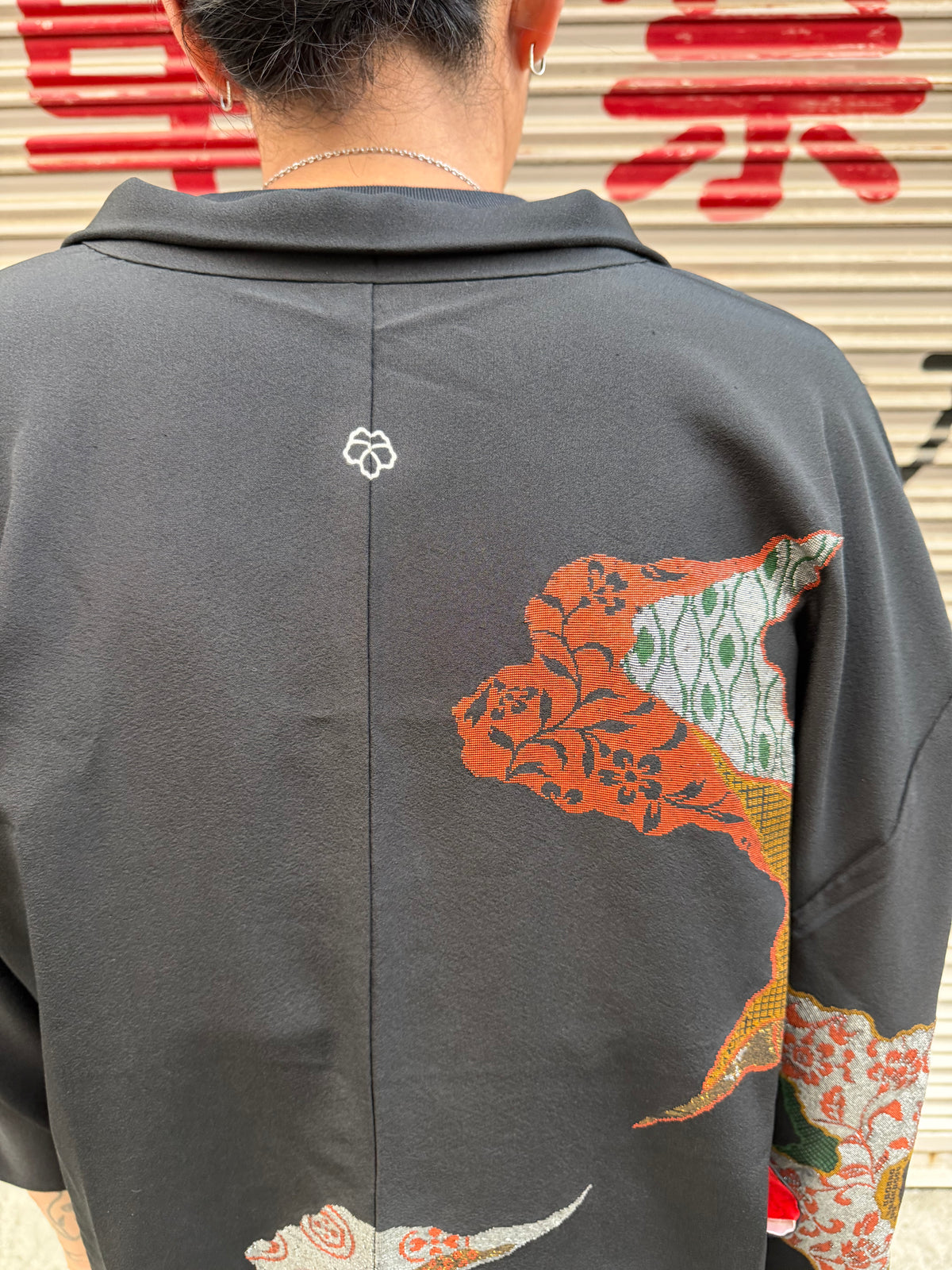 Vintage Black Silk Jacquard Haori Jacket · YOIEMAKI・宵絵巻