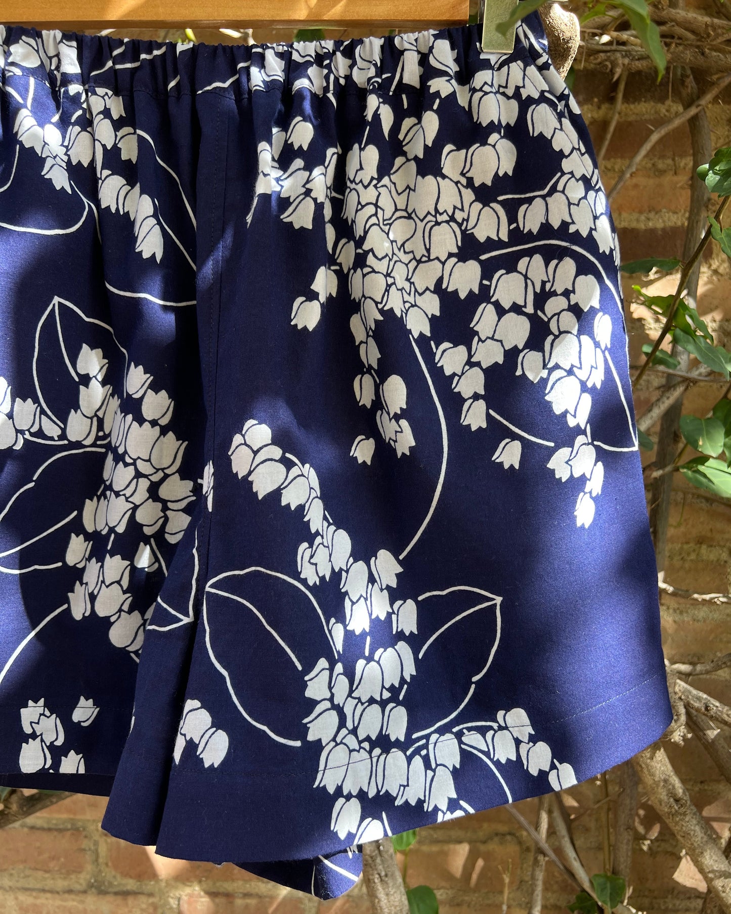 UPCYCLED YUKATA SHORTS・SUZURAN 鈴蘭