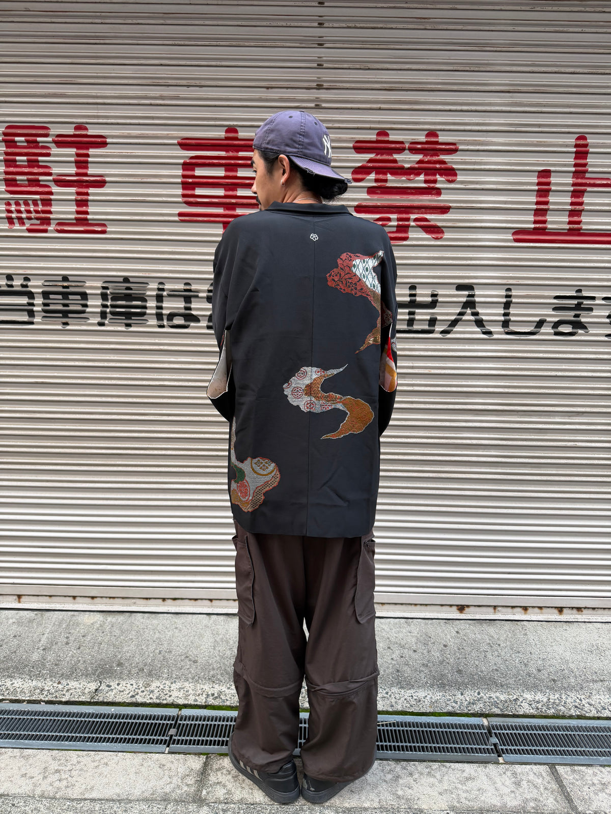 Vintage Black Silk Jacquard Haori Jacket · YOIEMAKI・宵絵巻