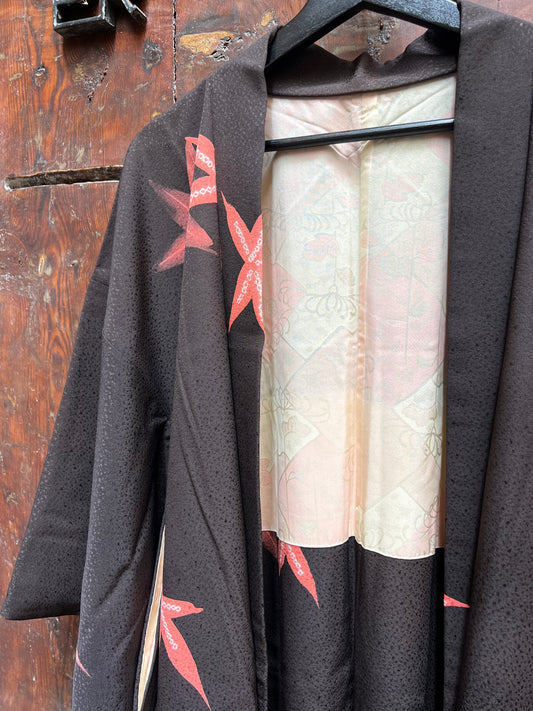 CHAQUETA HAORI VINTAGE DE SEDA・MOMIJIKAGE 紅葉影