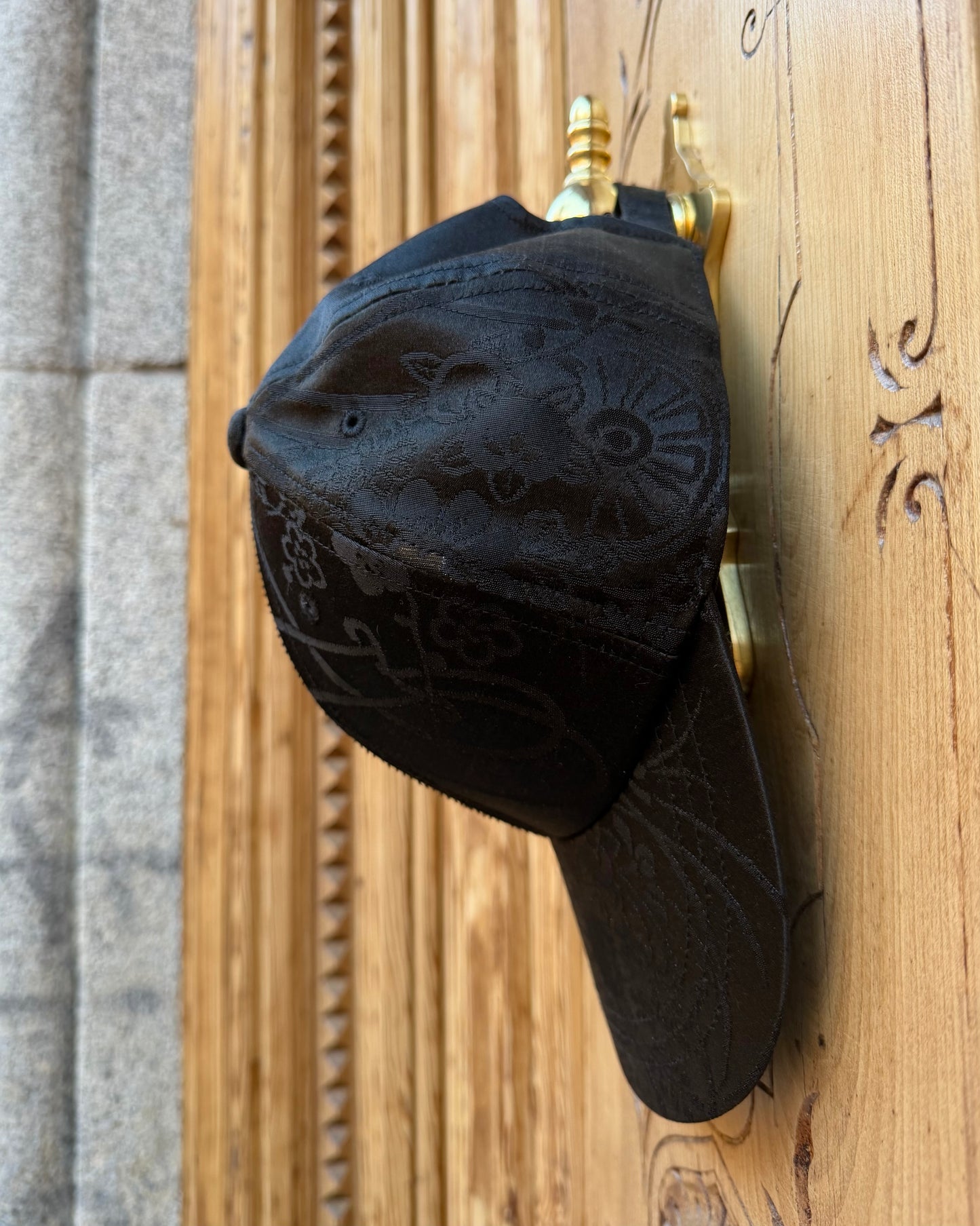 UPCYCLED OBI BASEBALL CAP・KOKKA 黒花