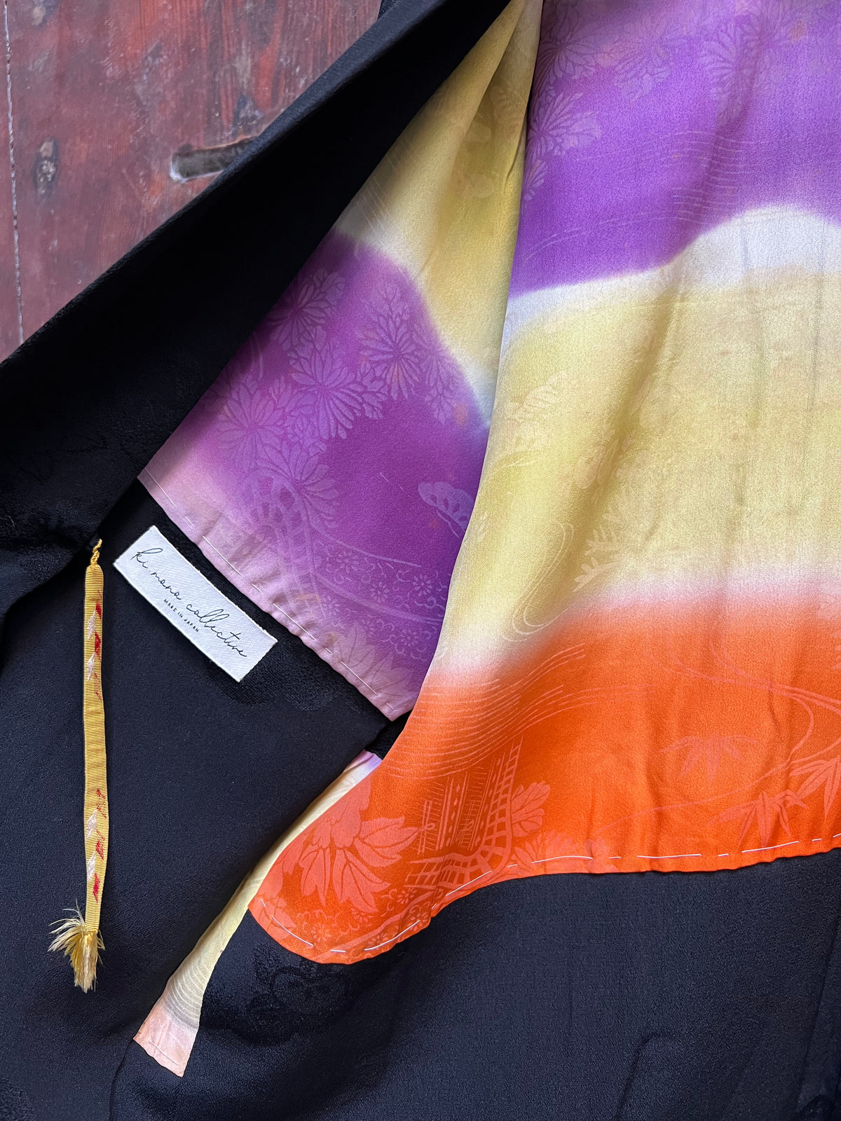 Vintage Partial Shibori Silk Haori Jacket · YŪHI 夕陽