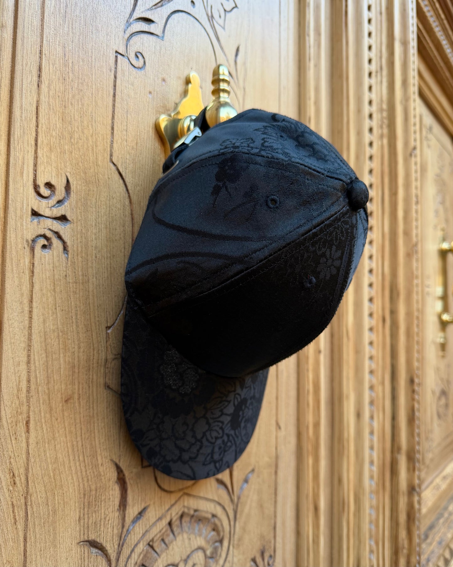 UPCYCLED OBI BASEBALL CAP・KOKKA 黒花