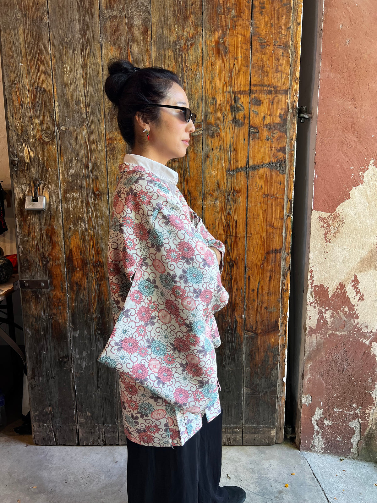 Vintage Black Silk Haori Jacket · HANAGASUMI 花霞