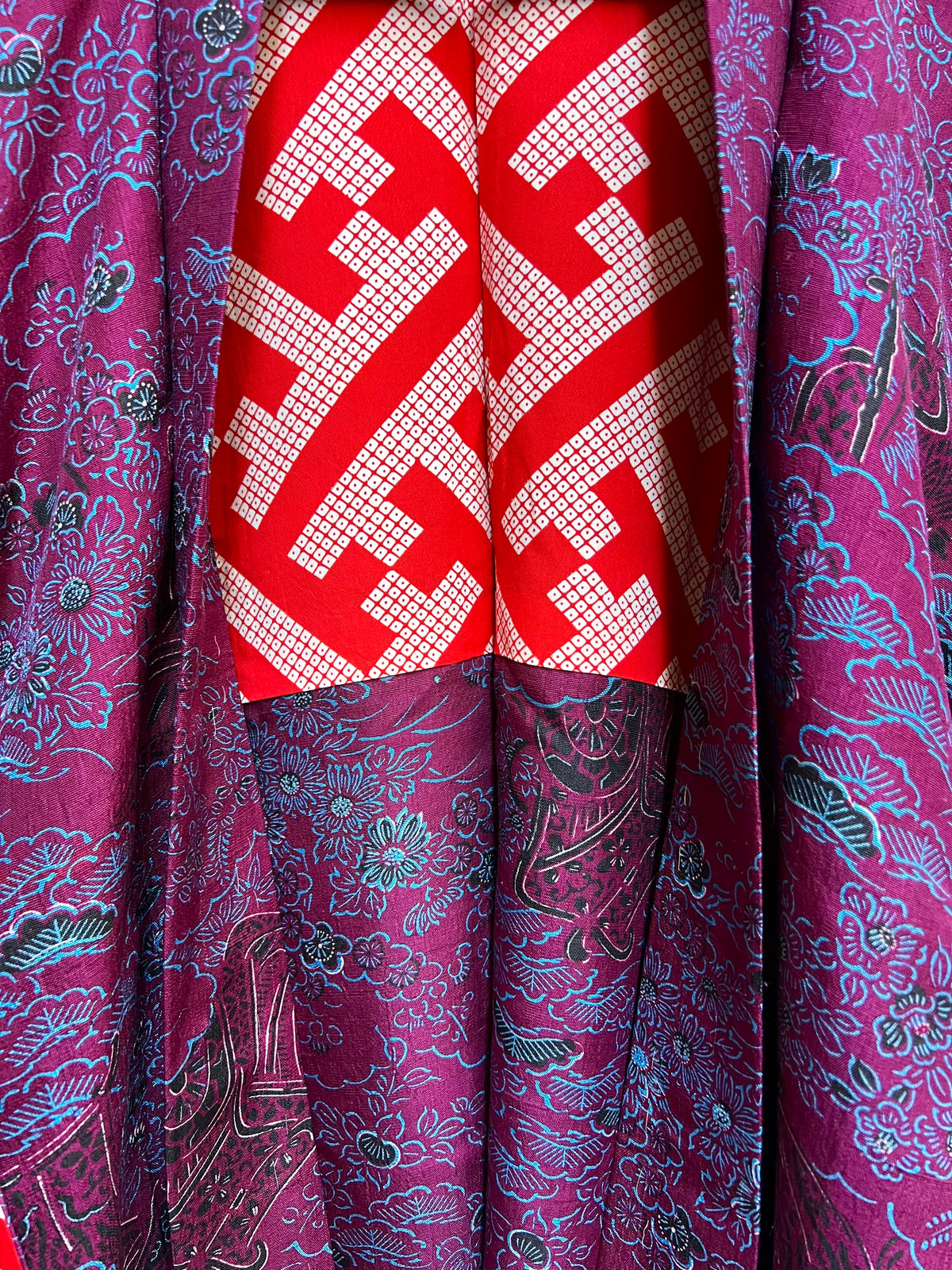 Chaqueta Haori Vintage de Seda・EBIGASUMI 葡萄霞