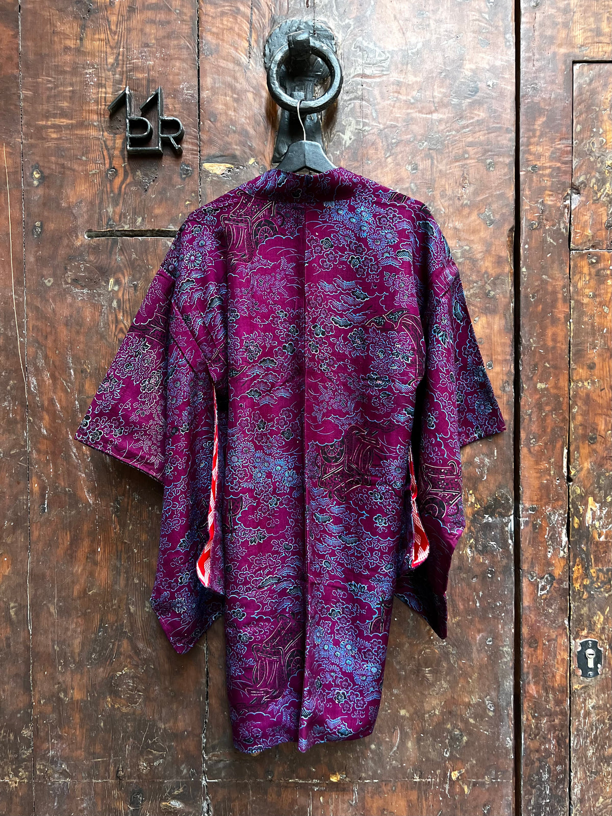 Chaqueta Haori Vintage de Seda・EBIGASUMI 葡萄霞