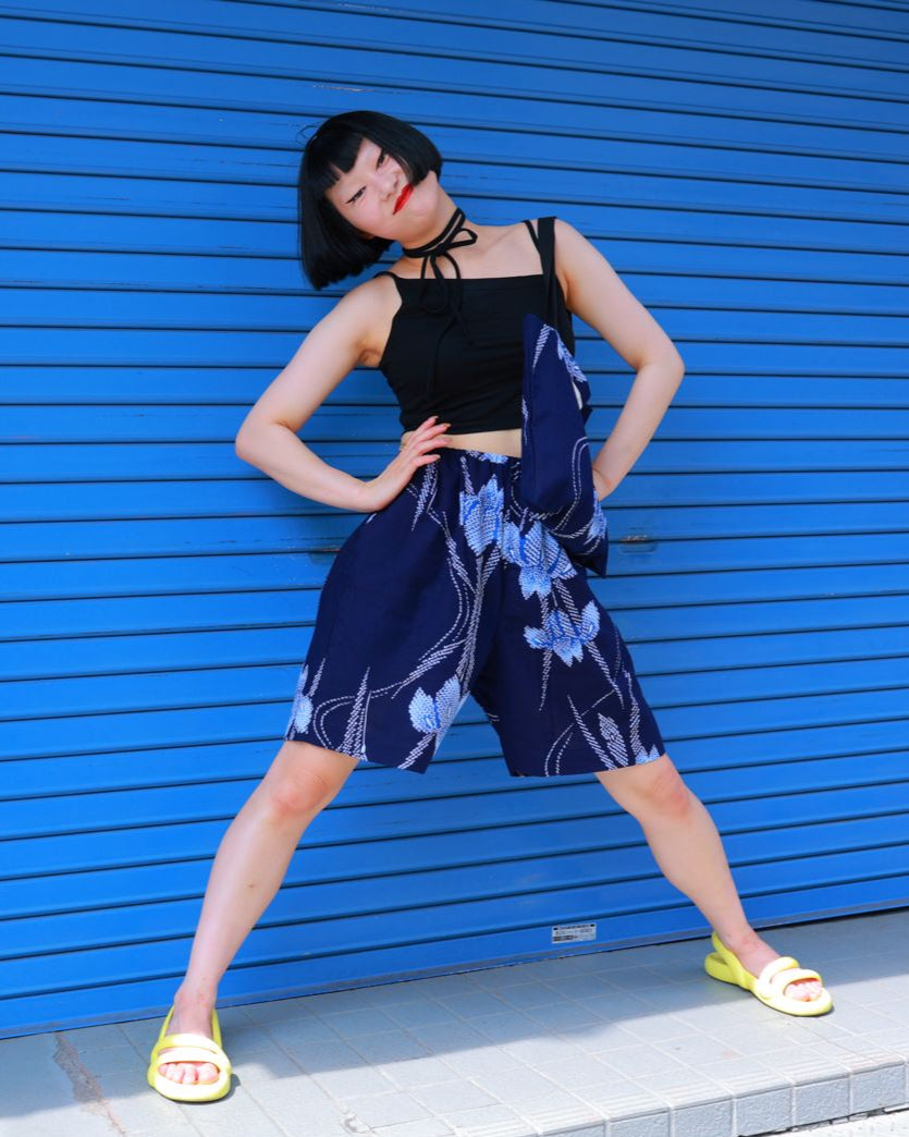 UPCYCLED YUKATA SHORTS・AYAME アヤメ